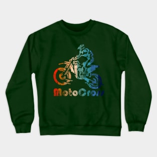 Retro MotoCross Vintage Grunge Dirt Bike Rider Gifts Crewneck Sweatshirt